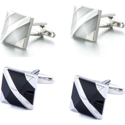 10pairs/lot Classic Black/White Onyx Cufflinks Cats Eye Stone Inlaid Shirt Cuff Links Mens Jewelry Accessory Wholesale
