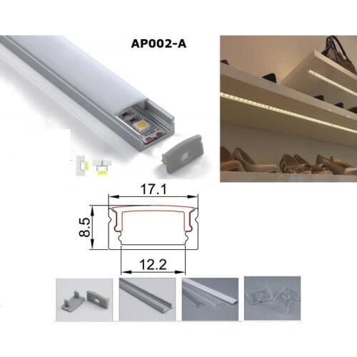 10pcs(20M) x 200cm super slim 8mm recessed Aluminum LED profile,Led Aluminum Channel with PMMA Opal /Semi-Clear Cover AP002-A