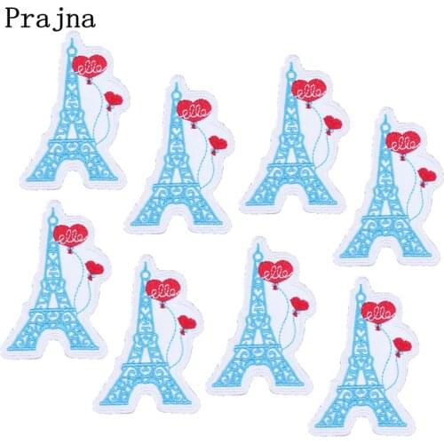 Prajna 10PCS Cartoon Tower Patch Cartoon Stickers For Kids Ironing Patches Iron On Embroidered Patches For Clothing Wholesale