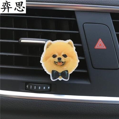 2 pcs Cute puppy series Acrylic Automotive Styling Ornament Air conditioning perfume The dog Lady car perfume Air Freshener