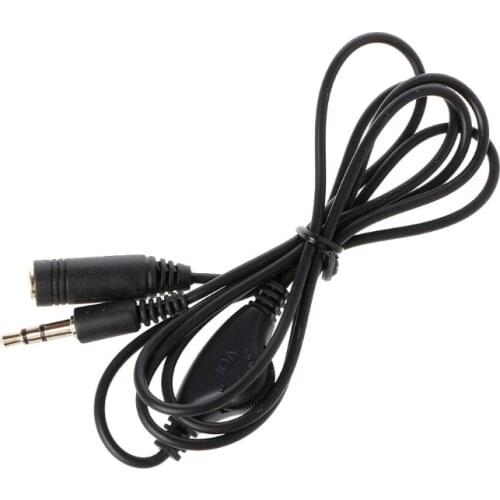 2019 New 3.5mm Male To Female 3-Pole Plug Jack Stereo Audio Aux Cable With Volume Control
