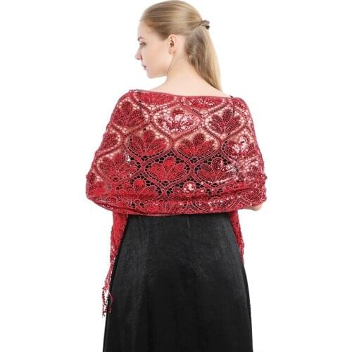 2020 Elegant sequins shawls and wraps for evening dresses Embroidery Women Scarf Wedding Cape Bridesmaid bride dress shawl