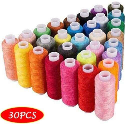 30PCS/Set Sewing Threads 30 Colors Polyester 250 Yards Per Spools for Household Hand & Machine DIY Sewing Home Threads 20515