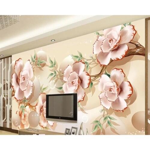 Beibehang Custom wallpaper 3D papel de parede mural circle flower TV background wall solid mural wall papers home decor 3d mural