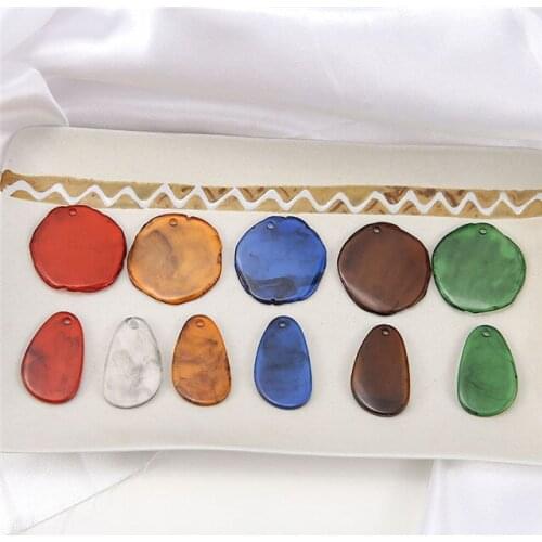 6pcsRetro Statement Earrings for Women Material Accessories Diy Ear Handmade Jewelry Irregular Semi-transparent Resin Korea