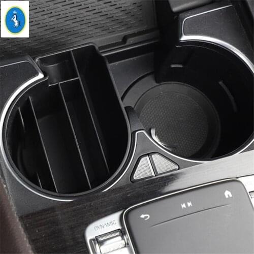 Yimaautotrims Auto Accessory Front Center Water Cup Holder Storage Box Cover Trim Fit For Mercedes-Benz GLE GLS Gle320 450 2020