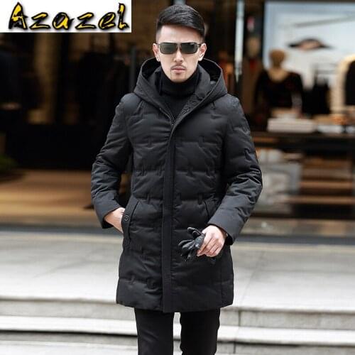 Azazel Men Jacket Winter Coat Mens White Duck Down Jackets Thick Mens Clothing Korean Parkas Hoodec Clothes Male Veste LXR494