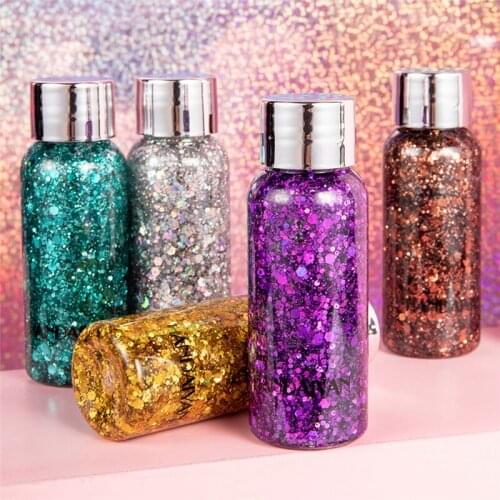 New Eye Glitter Nail Hair Body Face Glitter Gel Art Flash Heart Loose Sequins Cream Festival Glitter Decoration Party Festival