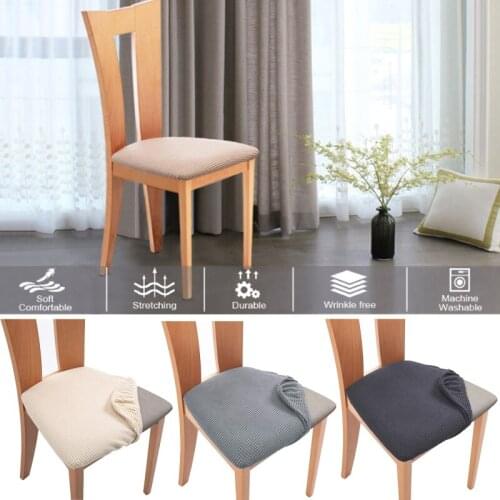 Jacquard Pineapple Plaid Dining Room Chair Seat Covers Removable Washable Anti-Dust Elastic Cushion Slipcovers Decor