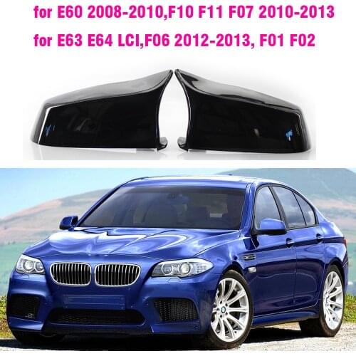 Carbon Fiber Bright black Side Rearview Mirror Cover For BMW 5 6 7 Series E60 F10 F11 F07 E63 525I 530I 740LI 750i 760Li 730Li