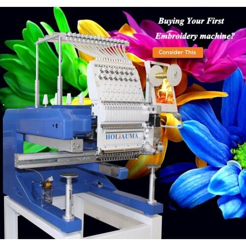 HOLiAUMA 15 needles automatic single head cap t-shirt flat embroidery machine cheaper than second head small embroidery machine