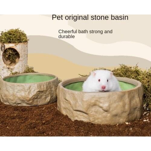 Stone-shaped Ceramic Hamster Bath Sand Basin Golden Bear Chipmunk Small Animal Sand Basin Hamster AccessoriesHamster Toilet