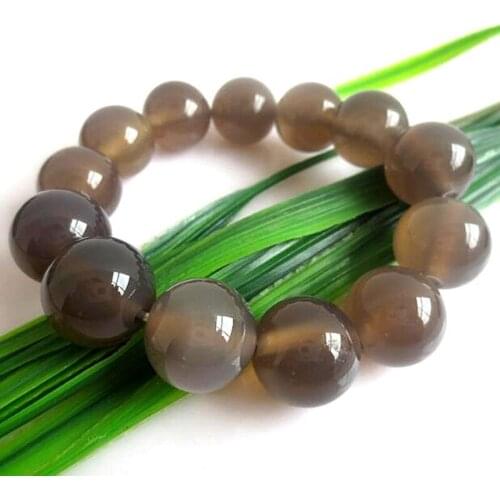 Classic Grey Semi-precious Stone Bracelet Men DIY 6-16mm R Beads Bracelets For Women Pulseiras Gifts LB030150