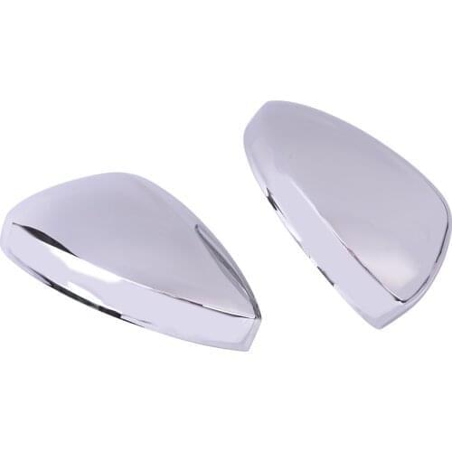 2pcs Car Exterior Side Door Rearview Mirror Cover Cap Trim Silver ABS Fit For Volkswagen Tiguan 2018 2019