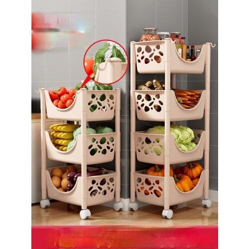 TT Kitchen Shelf Floor Multi-Layer Fruit and Vegetable Basket Household Multi-Functional Storage Fantastic Shelf