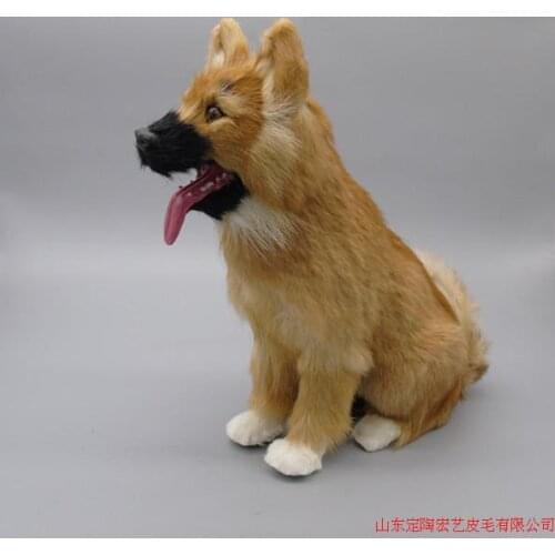Simulation cute squatting wolfhound 31x30cm model polyethylene&furs dog model home decoration props ,model gift d555