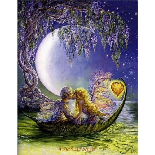 Needlework for embroidery DIY French DMC High Quality - Counted Cross Stitch Kits 14 ct Oil painting - Moon Boat