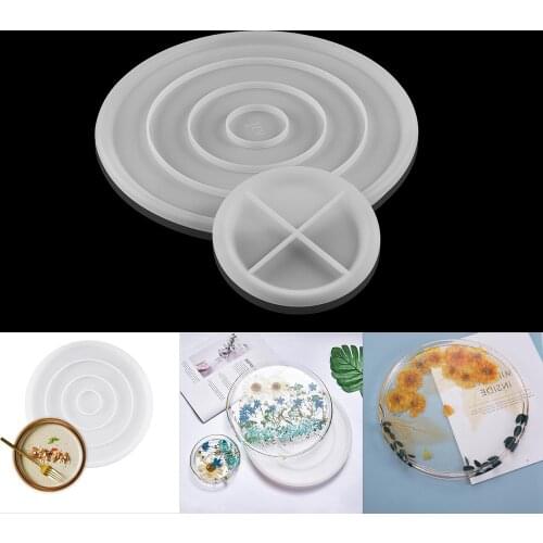 1 Pcs Bottom Plate UV Silicone Epoxy Resin Mold Tea Cup Round Coaster Stripe For DIY Crafts Home Table Decoration Making Tools