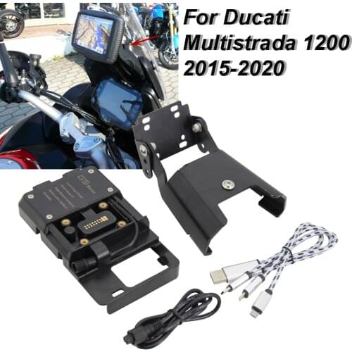 NEW Motorcycle Mobile Phone Stand Holder GPS Plate Bracket For Ducati Multistrada 1200 2015 2016 2017 2018 2019 2020