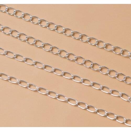 30cm 925 Sterling Silver Necklace Tail Chains 2.6MM Semi-finished O Type Bulk Extended Chains Adjustable DIY Jewelry Findings