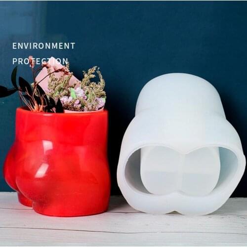 3D DIY Sexy Hip Shape Silicone Mold Vase Flowerpot Molds Body Shape Easy Release Pen Holder Making Handicraft Mould Epoxy Molds
