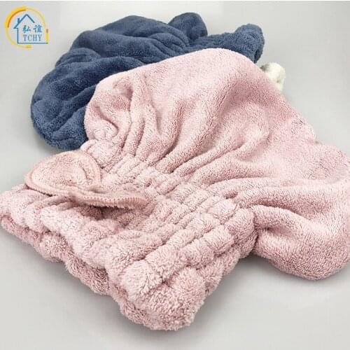 TCHY Microfiber Womens Shower Bath Hair Cap Female Wrapped Towels Quick Dry Hair Hat For the Bathroom Hairdressing Supplies