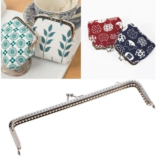 THINKTHENDO 1PC Square Metal Frame Kiss Clasp For Handle Bag Purse Accessories DIY 18cm Fashion New