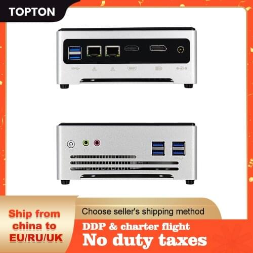 Topton Portable Mini PC 10nm Intel Core i7-1065G7 i5-1035G4 Desktop Computer Windows 10 Linux 2*DDR4 2*M.2 NVMe HDMI DP 4K