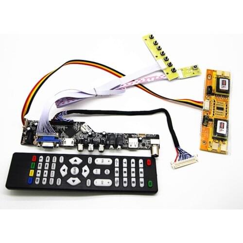 TV+HDMI+VGA+AV+USB+AUDIO TV LCD driver board 19" M190A1-L0A/L02 M190PW01 V0 LM190WX1-TLC1 1440*900 LCD controller board DIY kits