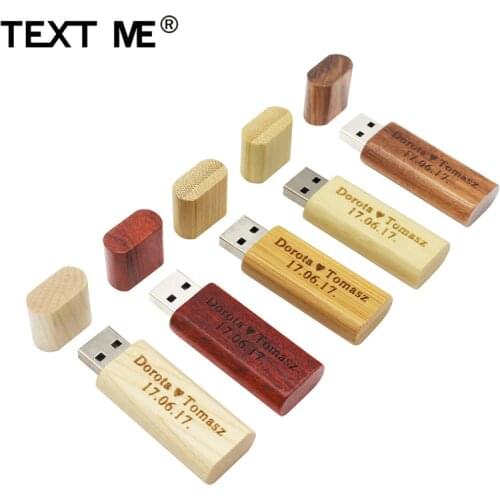 TEXT ME 5 colors custom made 64GB bamboo walnut wooden LOGO usb flash drive 4GB 8GB 16GB 32GBusb 2.0 photography best gift