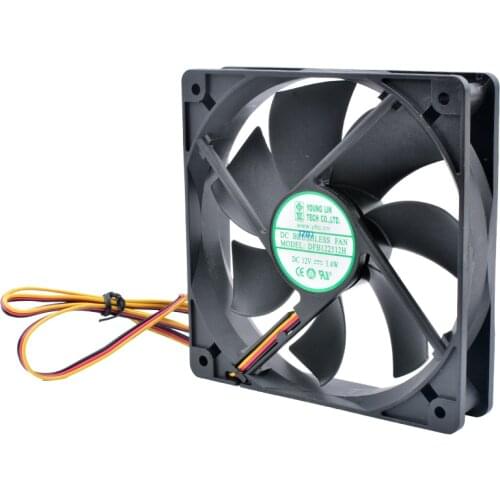 DFB122512H 12cm 120mm fan 120x120x25mm DC12V 3.4w 3 wires, double ball bearings, cooling fan for chassis power supply CPU