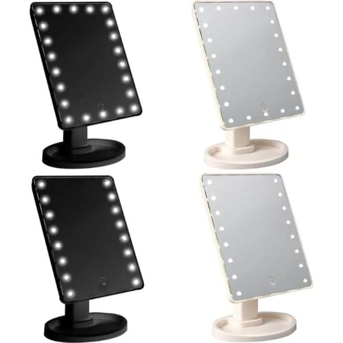 Personal Touch Screen Makeup Mirror with Light Desktop Cosmetic Table 360° Rotatable Make Up Mirror