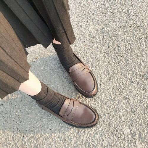 2019 New Fashion Woman Casual Shoes Round Toe Black Oxford Shoes for Women Flats Comfortable Slip on Women Shoes H2-14