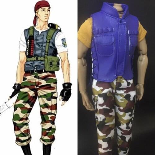 1/6th Blue PU Leather Vest Model For 12" Male Action Figure Body Doll Toys