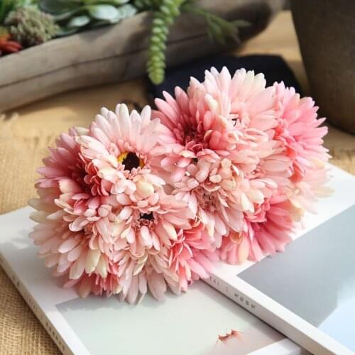 1 Bouquet Artificial Flowers Silk Flowers Artificial Gerberas Flowers For Home Decoration 28CM Wedding Bouquets