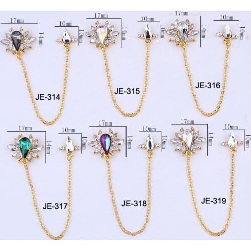 1pc Nail Charm 6 Designs Japanese Nail Charms Chain Accessories Decoration For Nails 10*10mm Nail Strass Charms Art Rhinestone#J