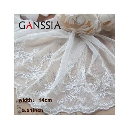 1 Yard Width:14cmElegant Bow and Wreath Embroidery Lace Lolita Dress Collar and Cuff Decoration DIY Sewing Accessories(ss-1057)