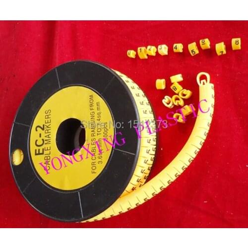 10roll/lot EC-2 4MM2 0-9 number each number 1 roll 500PCS/roll