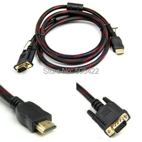 10pcs/lot wholesale Full HD 1080P HDMI Male to 15 Pin VGA Connector Adapter Converter Cable for HDTV