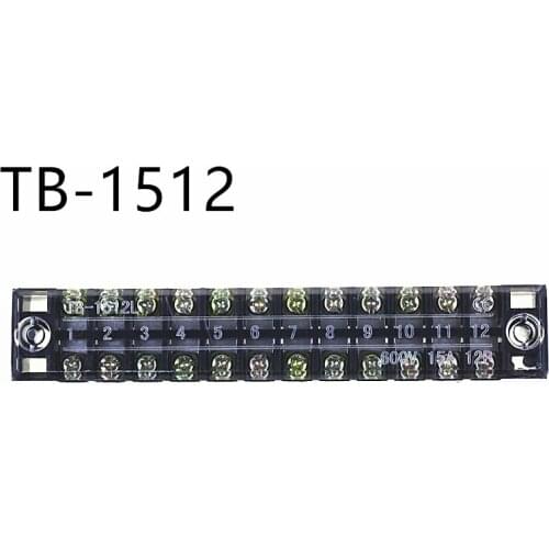 10Pcs TB-1512 600V 15A 12 Positions Barrier Strip Terminal Block Wire connector TB1512