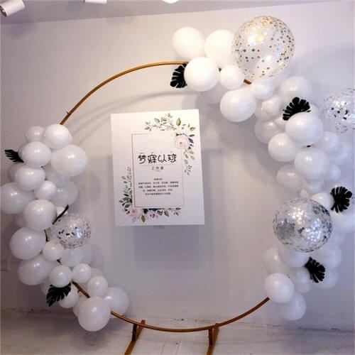 10PCS Gold Circle Wedding Arch Background Wrought Iron Shelf Decorative Props DIY Round Party Background Shelf Flower Frame