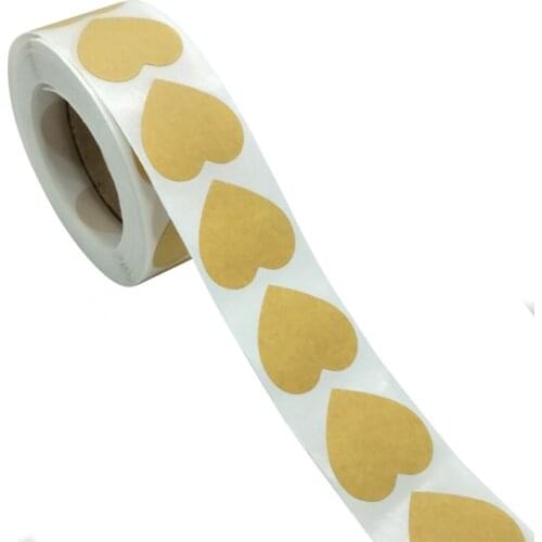 100-1000pcs Blank Thank You Stickers For Envelope Jewelry Box Scrapbooking Seal Labels Stickers Heart-Shaped Kcraft Stickers