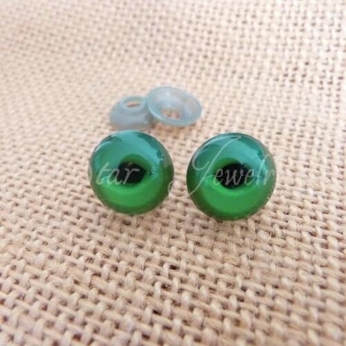 100pcs new 16mm green toy cat eyes with soft washers for decoration plush toy/#y
