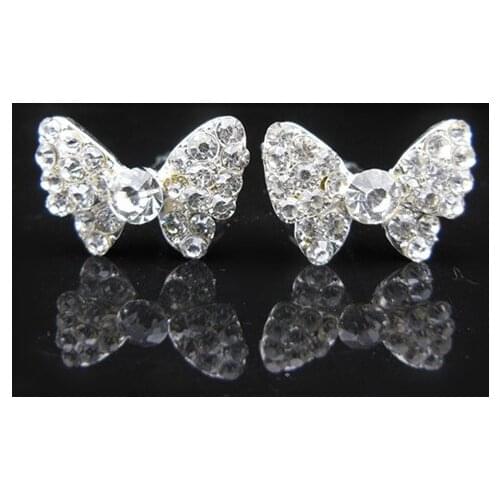 2015 new 30Pcs Exquisite Butterfly Crystal Rhinestone Wedding Bridal Prom U Hair Pins Hair Clips Hair Accessory Free Shipping
