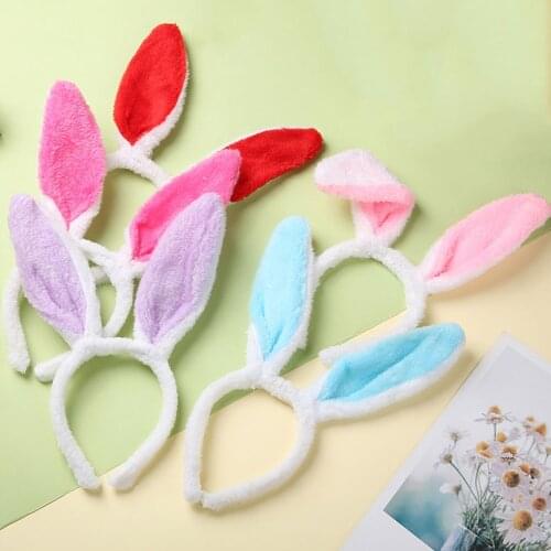 1pcs 2021 Hot Sale Easter Adult Children Hairband Rabbit Ear Headband Fancy Dress Costume Bunny Ear Hairband Hair Accessories