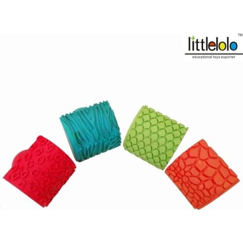 Kids toy Baby Educational drawing toy Plasticine model rolling pin plasticine clay mold DIY Flower Decoration Roller Brush 4pcs