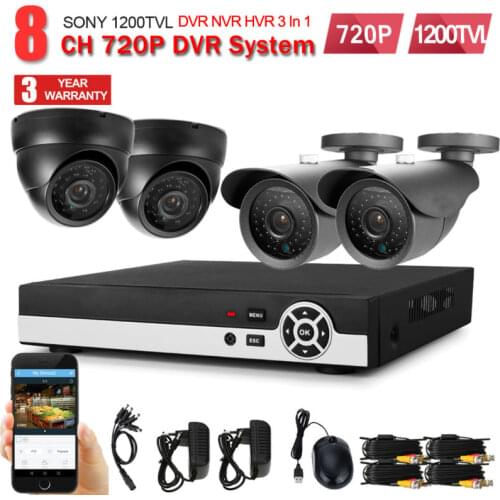 JOY CCTV 8CH CCTV System 1200TVL CCTV Camera Home Security Video Surveillance Kit 720P AHD DVR HD 720P Outdoor Indoor Camera