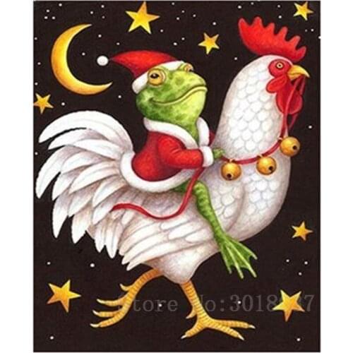 Diamant Diy 5D Diamond Painting Cross Stitch Frog Riding Green Suit Needlework 3D Diamond Embroidery Full Diamond Decorative Kit