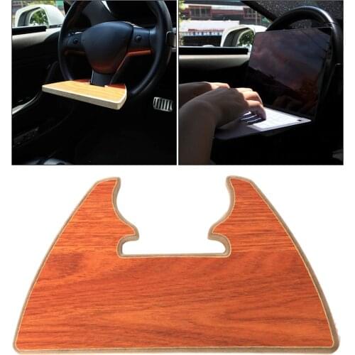 Car Steering Wheel Tray for Tesla Model 3 Y 2021 Food Tray Wooden Table Acc
