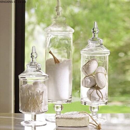 Large Glass Candy Jar Round Transparent Storage Jar Home Decoration Ornaments Large Capacity Glass Bottle Grain Separator